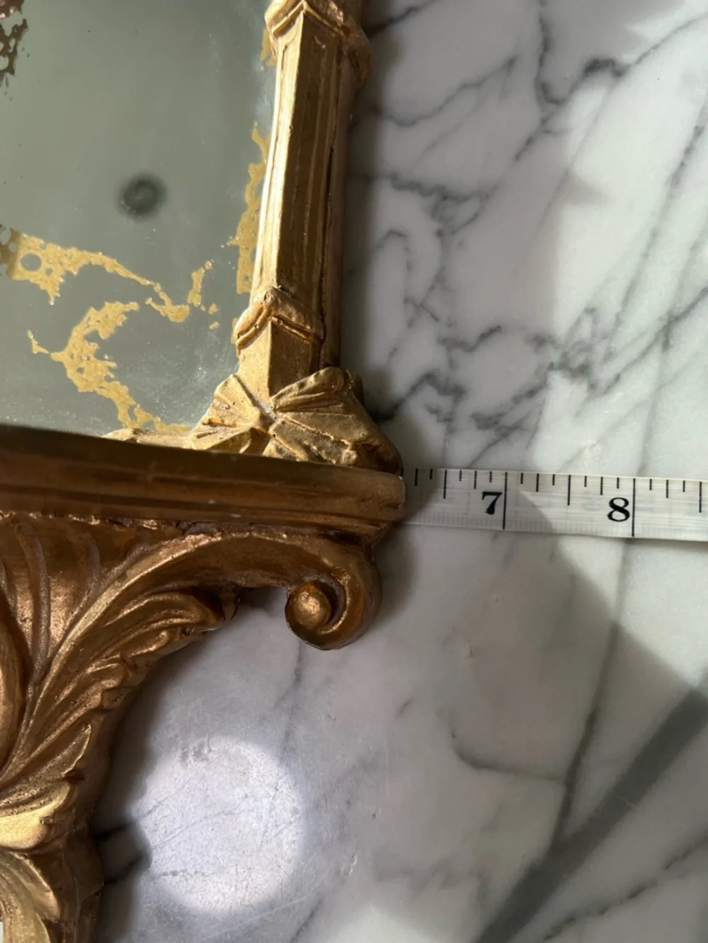 Vintage Gold Ornate Wall Mirror Shelf | Baroque Style Decorative Sconce